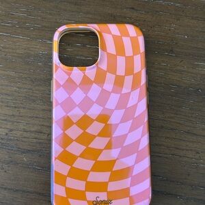 Sonix Vibrant Orange and Pink Checkerboard iPhone 14 Case
